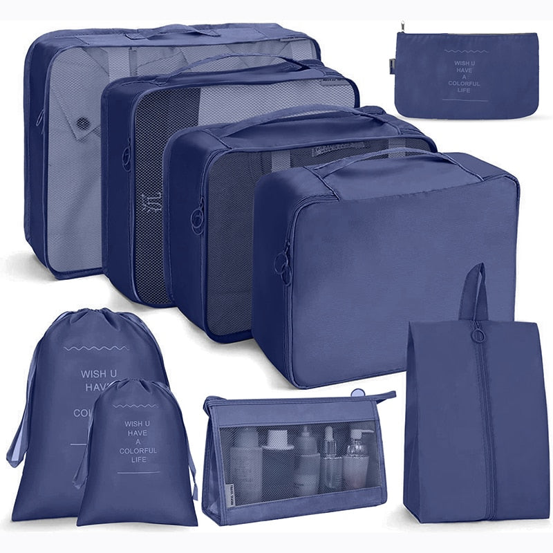 Set of 7-9 packing cubes/bags