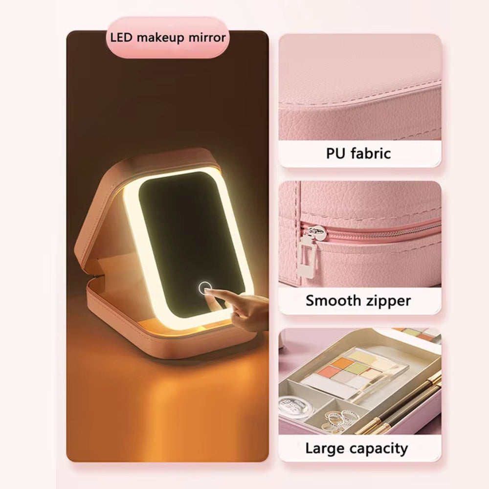 Small Makeup Bag With LED Mirror