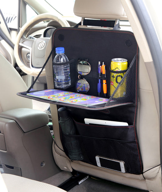 Car Seat Back Storage Bag/ Car Organizer Bag with Foldable Dining Table Tray